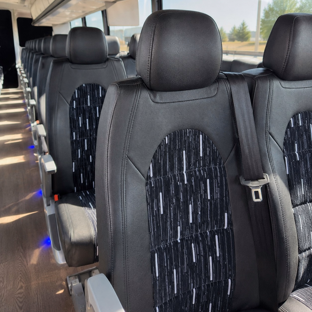 56 passenger charter bus interior